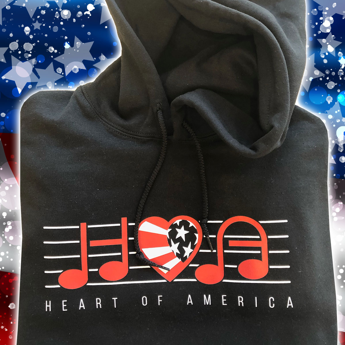 Heart of America Black Hoodie